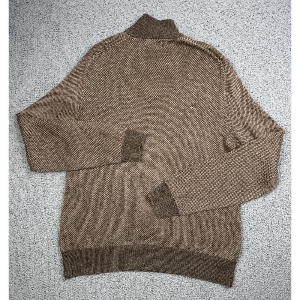 Polo Ralph Lauren Pullover Mens M Brown Silk Henley Mock Neck Knit Sweater - Picture 4 of 8